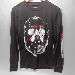 Friday The 13th Jason Voorhees Hockey Mask Long Sleeve Graphic Black Size XSmall